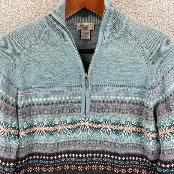 * NOT FOR SALE * VTG Eddie Bauer Fair Isle Sweater Women Large Angora Nordian - Picture 2 of 11